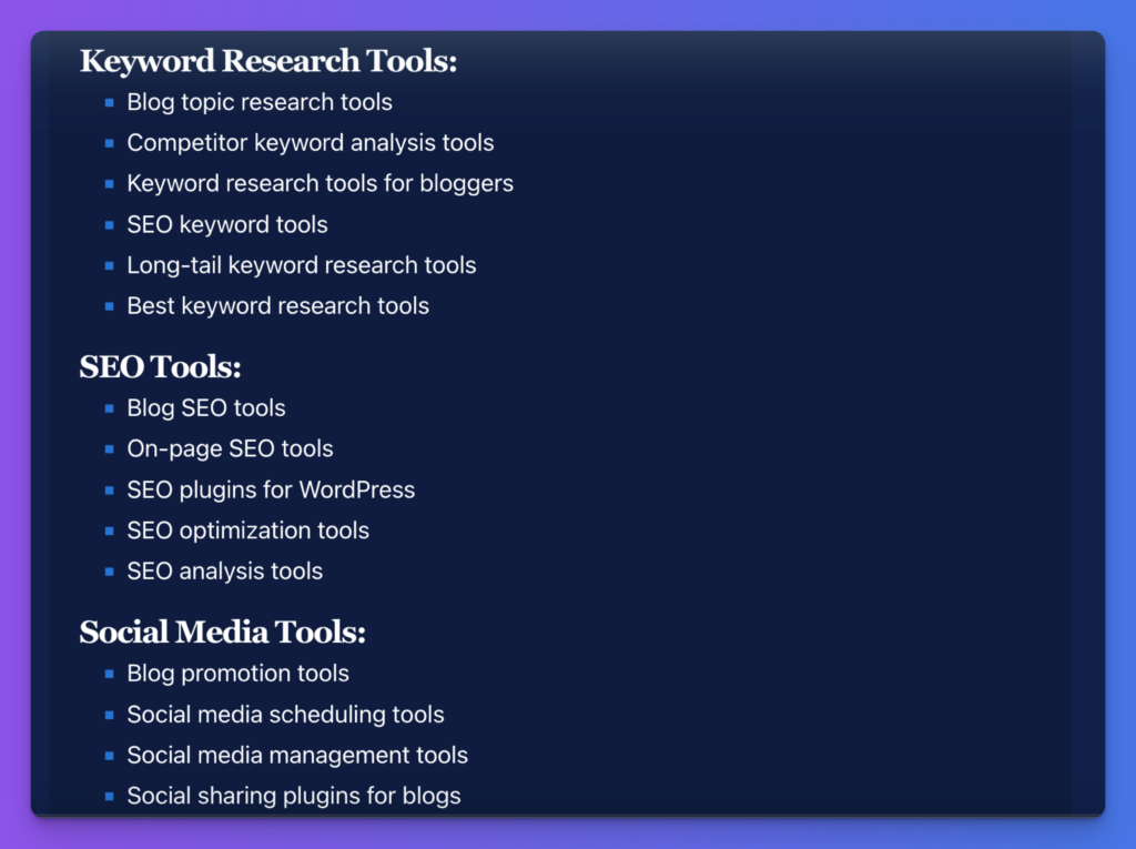 keyword optimization tool